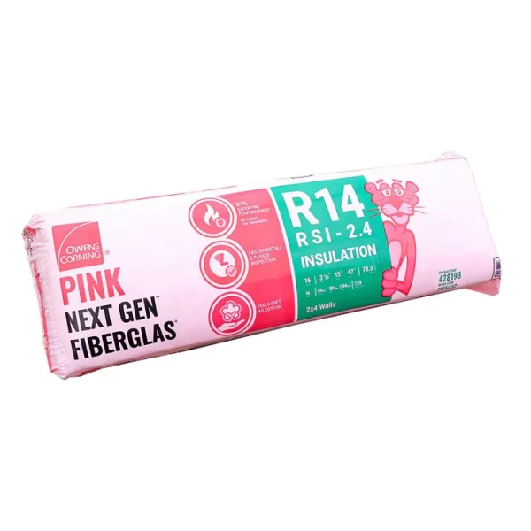 R14 15X47 Pink Next Gen Fiberglas Wood Insulation 78.3sf/Bag